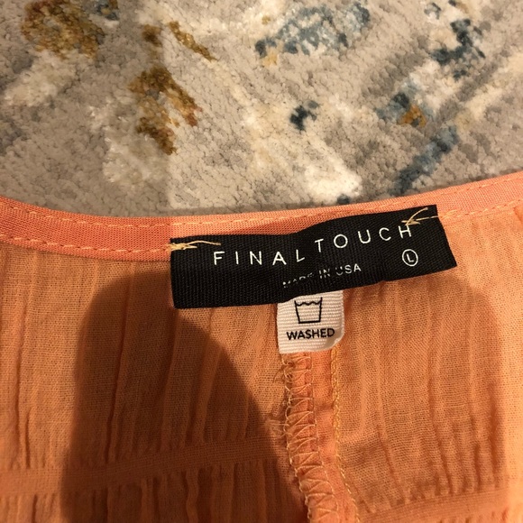 Orange Final Touch Textured Crop Top - Picture 3 of 5